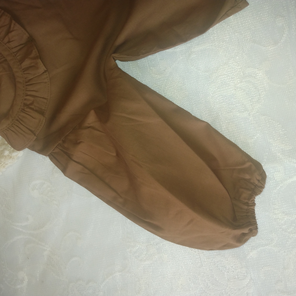 Brown Ruffled Kids Top - Picture 4 of 4